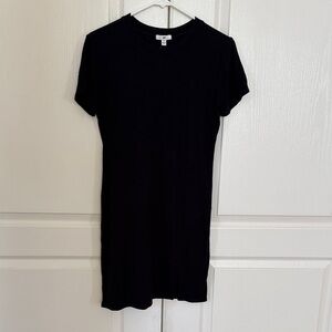 BP Classic Black Short Sleeve Ribbed T-Shirt Dress